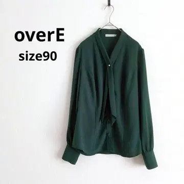 오버이 보타이 블라우스 그린 긴팔 사이즈 90