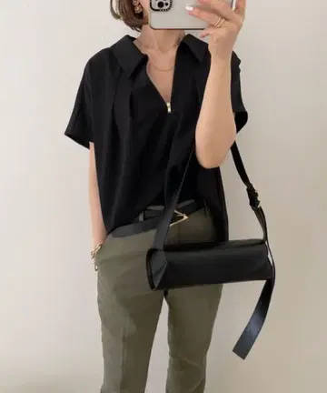 Emma Taylor 블라우스 셔츠 이지케어 하프 지퍼 오버 셔츠