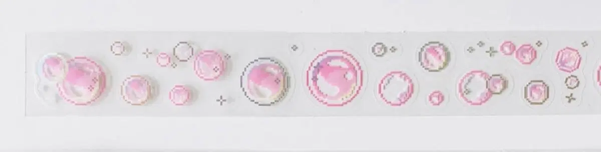 쇼킹핑크로즈 버블 픽셀 핑크 키스컷 소분