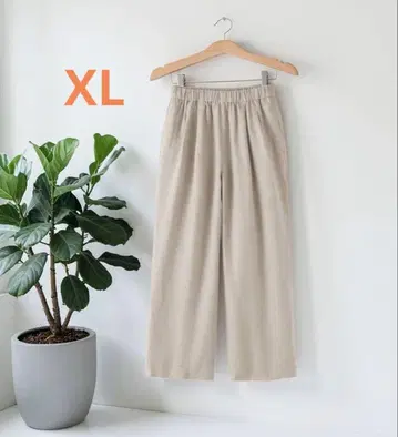 무인양품 린넨 워싱 이지 와이드 팬츠 시라카바 XL