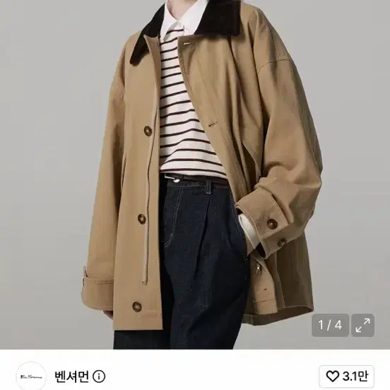 삽니다) 벤셔먼 우먼 클래식 트렌치 하프 워크 자켓 베이지 삽니다