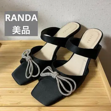 RANDA 비쥬 리본 뮬 샌들