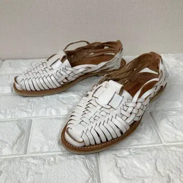 [새상품급] CHAMULA SAYULITA 와라치 샌들 화이트 23cm 박스 포함
