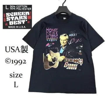 90s USA제 GEORGE JONES 1992 투어 T셔츠 L 밴딩