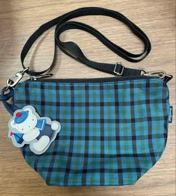 familiar 파미리아 체크 무늬 숄더백 파랑 체크