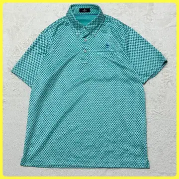 미사용급 Munsingwear 반팔 피케 셔츠 골프웨어 체크 XL