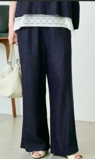 비어즐리 멀티 허리 리브 팬츠 미사용 새상품