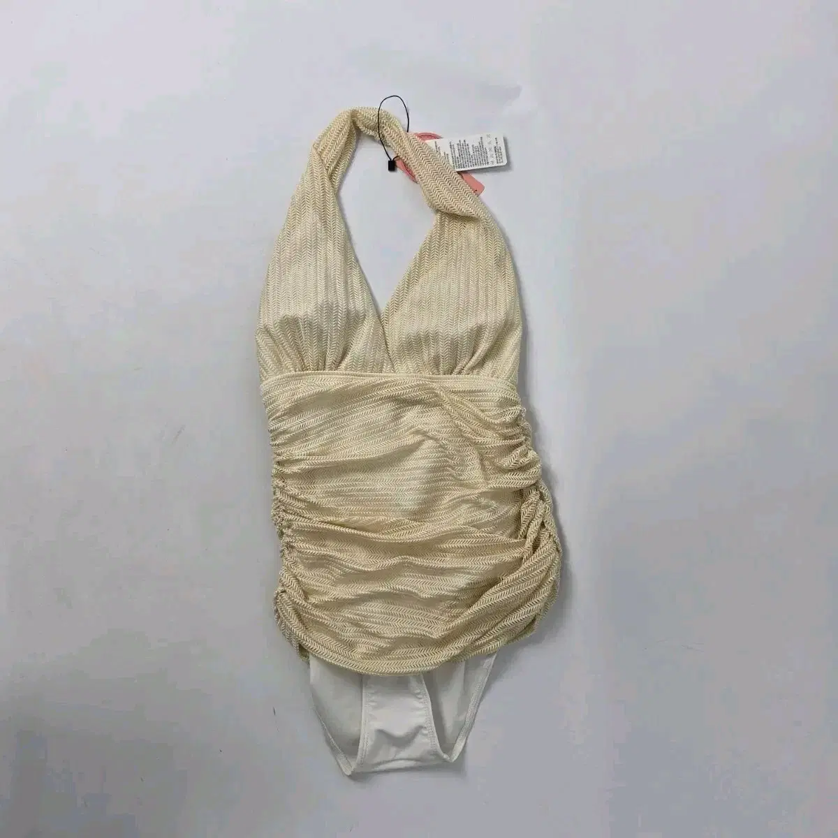새상품 아이보리 셔링 홀터넥 수영복 모노키니 여 M 260722