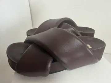 신가격 JIL SANDER 크로스오버 슬라이드 샌들 보르도 35