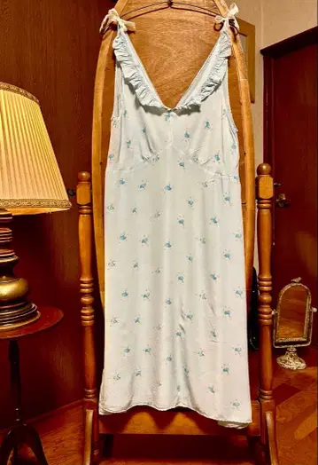 프랑스제 해외 구제 의류 vintage 머메이드 블루 리본 원피스