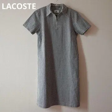 [ 당일 발송 ] LACOSTE 깅엄 체크 반팔 셔츠 원피스