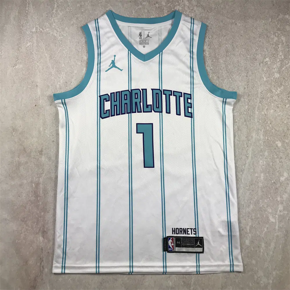 NBA 농구복 샬럿 호니츠 1호 볼 화이트 핫 프레스