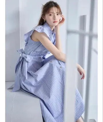 dazzlin 스티치 워크 코르셋 셔츠 원피스