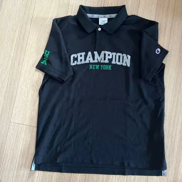 거의 새상품 Champion 챔피온 흡습 속건 피케 셔츠 블랙 L