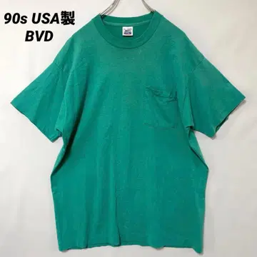 T-1404 90s BVD 포켓 셔츠 USA 싱글 XL 그린
