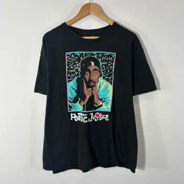 Poetic Justice 2Pac 프린트 T셔츠 블랙