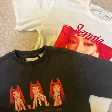 ZARA JENNIE RUBY 티셔츠 블랙, 화이트 세트 완판템