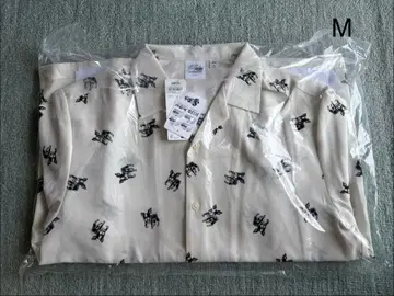 미사용 새상품 GU 오픈 카라 셔츠 (5부 소매) M 죠죠의 기묘한 모험 이기