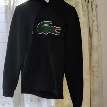 LACOSTE 라코스테 빅 로고 후드티 블랙
