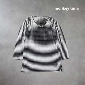 monkey time / 보더 무늬 티셔츠 컷앤소 상의 애로우즈
