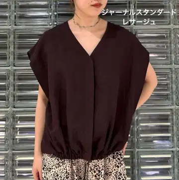 저널 스탠다드 레더쥬 VIS LINEN 돌먼 블라우스