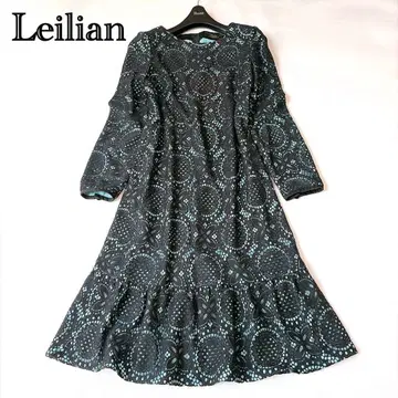 레리안 Leilian A라인 원피스 롱 기장 전체 레이스 꽃무늬 일본제