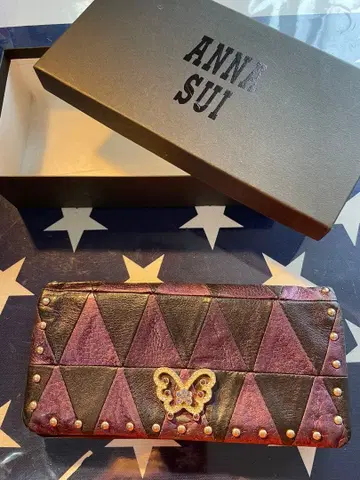 ANNA SUI 장지갑 버터플라이 모티브 퍼플 블랙