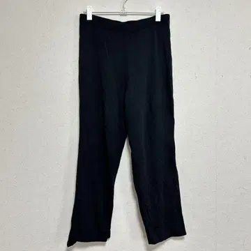 스튜디오지 무지 리브 니트 팬츠 스트레이트 L 블랙 레이온 데일리