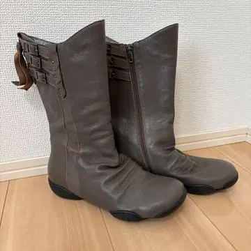 [ 미사용 새상품 ] 센소유니코 23cm 롱 부츠 카키 가죽 t.b617
