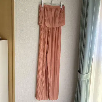 수입 플리츠 올인원 베어 M 복숭아 폴리에스테르 외출