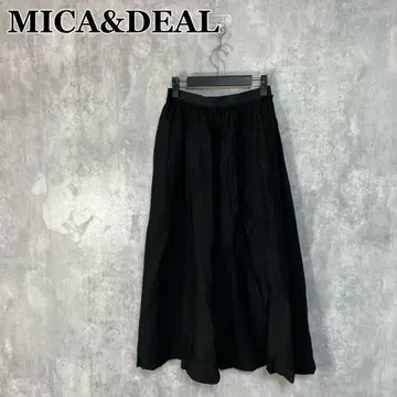 MICA&DEAL 린넨&레이온 개더 플레어 스커트