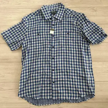 Eddie Bauer 린넨 혼방 더블 거즈 체크 셔츠 현행 택