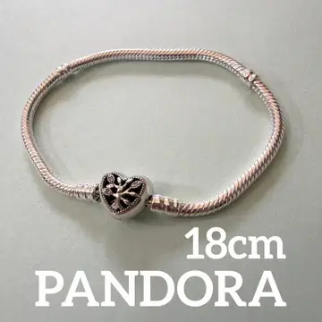 PANDORA 패밀리 트리 하트 잠금 팔찌 18cm