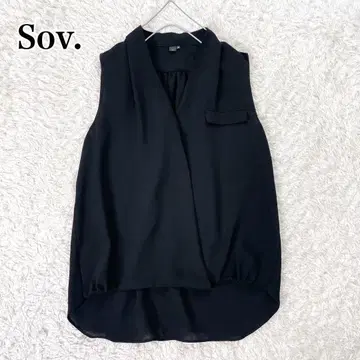 Sov. 슬리브리스 카슈쿨 쉬폰 블라우스 블랙