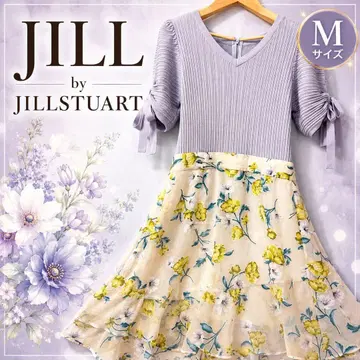 JILL by JILLSTUART 꽃무늬 도킹 원피스 M 리브 니트