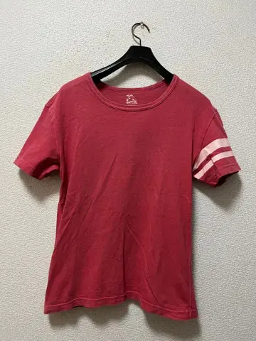 모모타로 진즈 페이드 가공 반팔 티셔츠 /L 빨간색 MOMOTARO JEANS