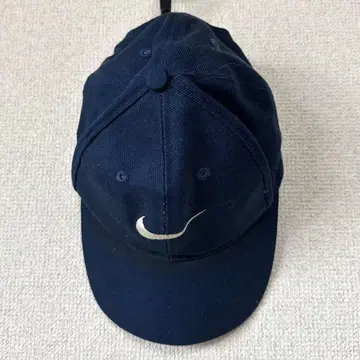 90s NIKE 자수 로고 캡 네이비 챙 안쪽 그린 페이드