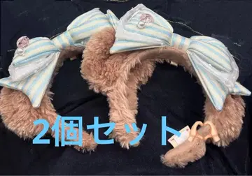 2세트 디즈니 셰리메이 머리띠 스카이블루 스트라이프 리본