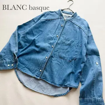 블랑바스크 BLANC basque 데님 셔츠 펄 버튼