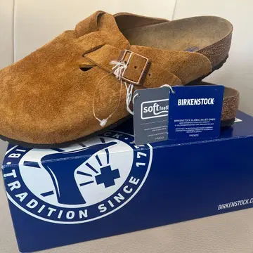 미사용 새상품 BIRKENSTOCK Boston 스웨이드 샌들 카멜 29