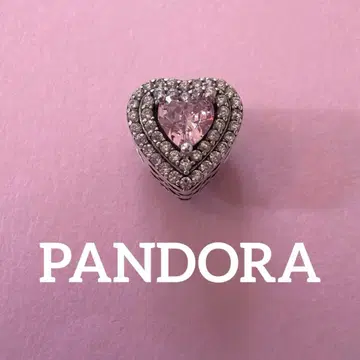 PANDORA 스파클링 레벨드 하트 참 핑크