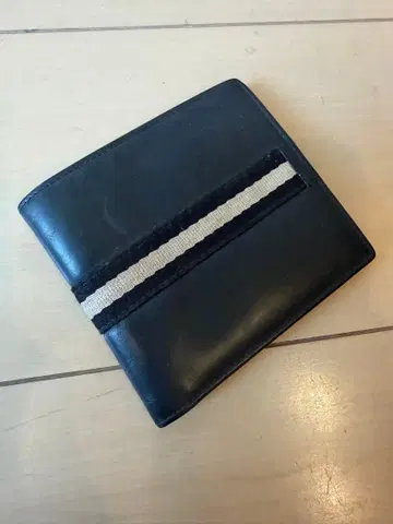 Bally) 스트라이프 디자인 블랙 접이식 지갑 박스 포함