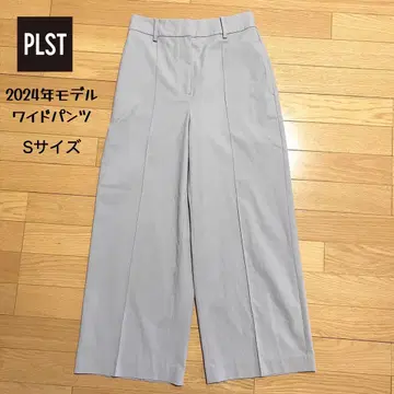 [새상품급] PLST 2024년 모델 와이드 팬츠 (린넨 블렌드) 그레이 S