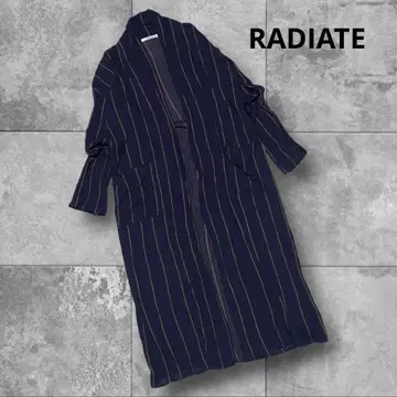 새상품급! RADIATE 야마다야 시어 스트라이프 롱 셔츠 NAVY