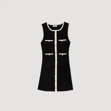 Sandro Paris SHORT VELVETKNIT 미니 드레스
