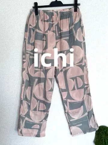 ichi 이치 코튼 프린트 턱 팬츠