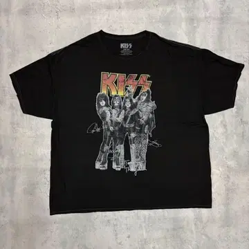 KISS 키스 밴드 티셔츠 밴티 블랙 2X 블랙