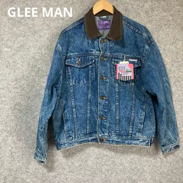 GLEE MAN 데님 자켓 케미컬 워시 브라운 옷깃
