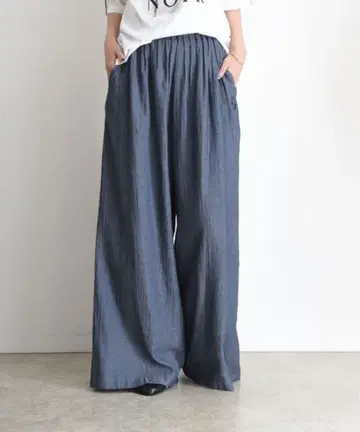 새상품 이번 시즌 갤러럴 슈어필 에이미 로우 시어 데님 와이드 팬츠