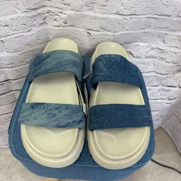 ZARA 데님 더블 스트랩 샌들 44 (G-9)